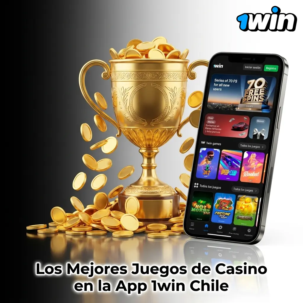 1win Chile app interface showcasing over 13,000 casino games, slots, and live casino games.